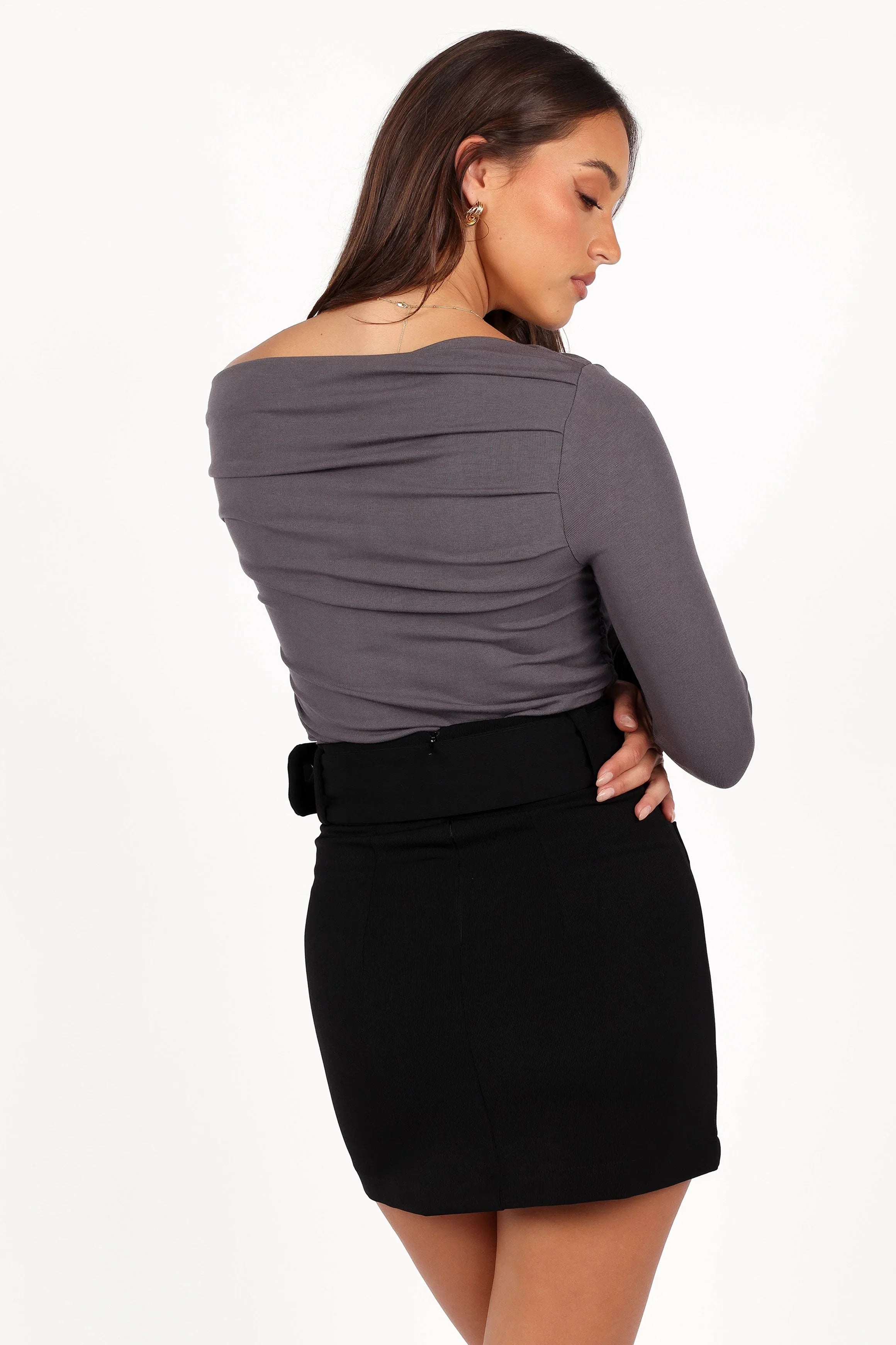 Cer Knit Top Charcoal