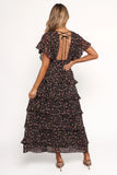 Wendi Ruffle Dress Black Floral