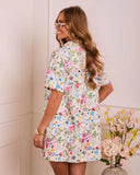 Dandelion Drift Floral Mini Shirt Dress