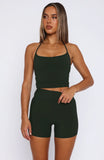 Keep Up High Waisted Shorts 4 Forest