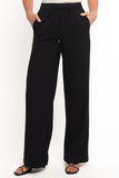 Cinch Wide Leg Crepe Pant Black