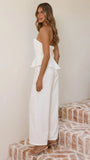 Javana Asymmetrical Top and Pants Set White