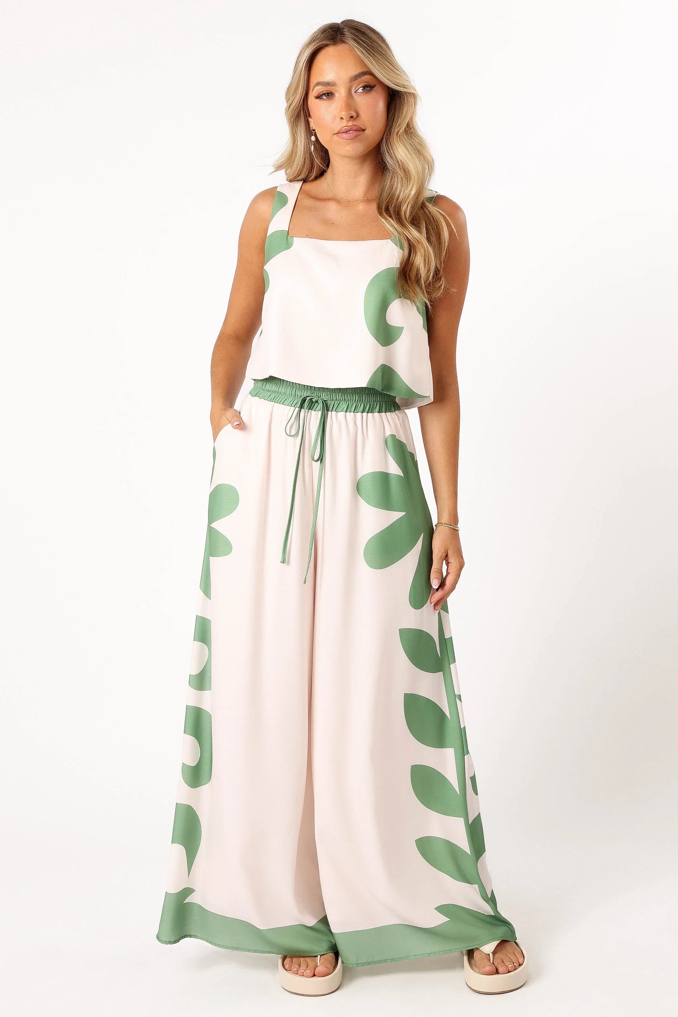Timothy Pant Set Beige Green