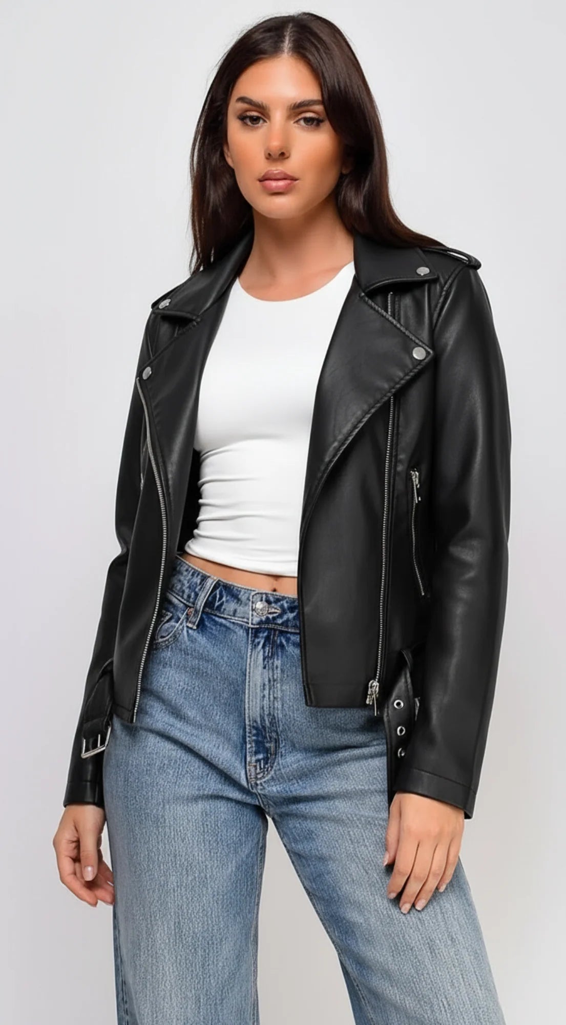Piper Faux Leather Jacket Black