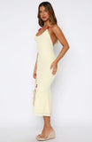 Tropic Like Its Hot Midi Dress Lemon