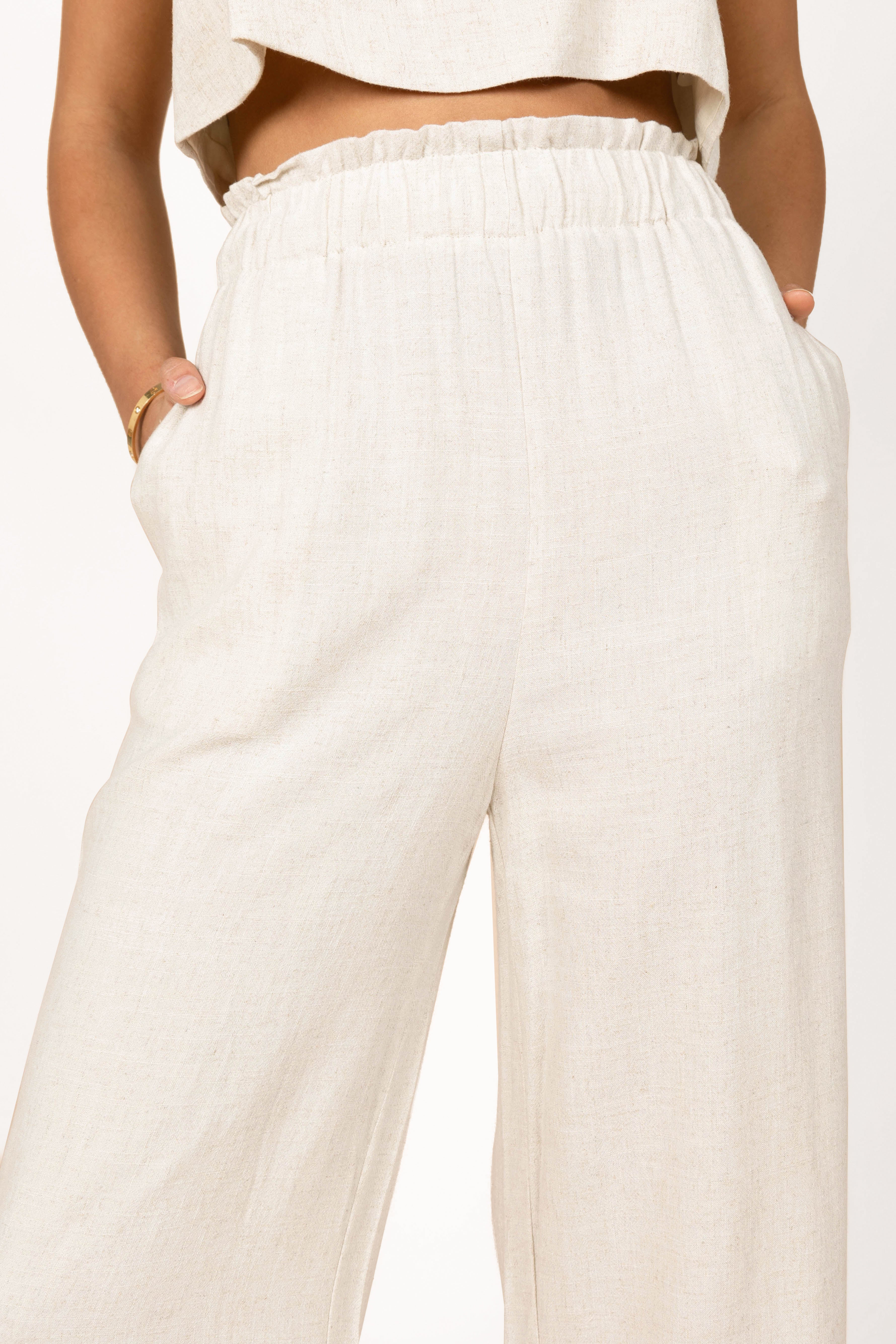 Eleanor High Waisted Pants Beige