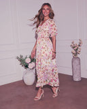 Imelda Floral Chiffon A Line Midi Dress