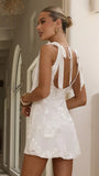 Usha Tie Strap Mini Dress White