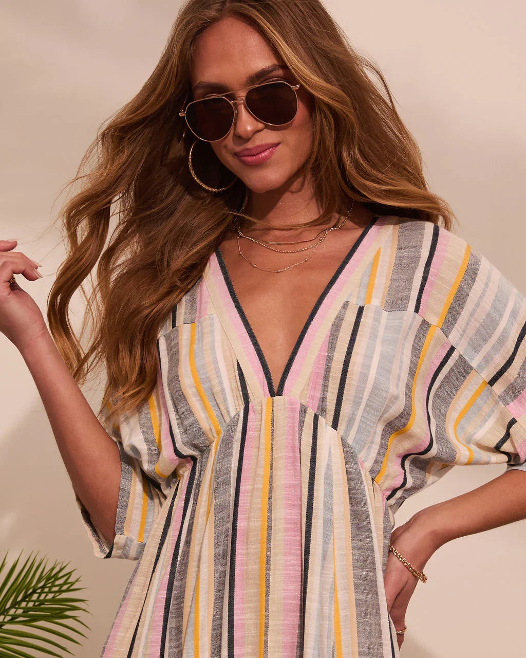 At Beachside Flowy Linen Midi Dress