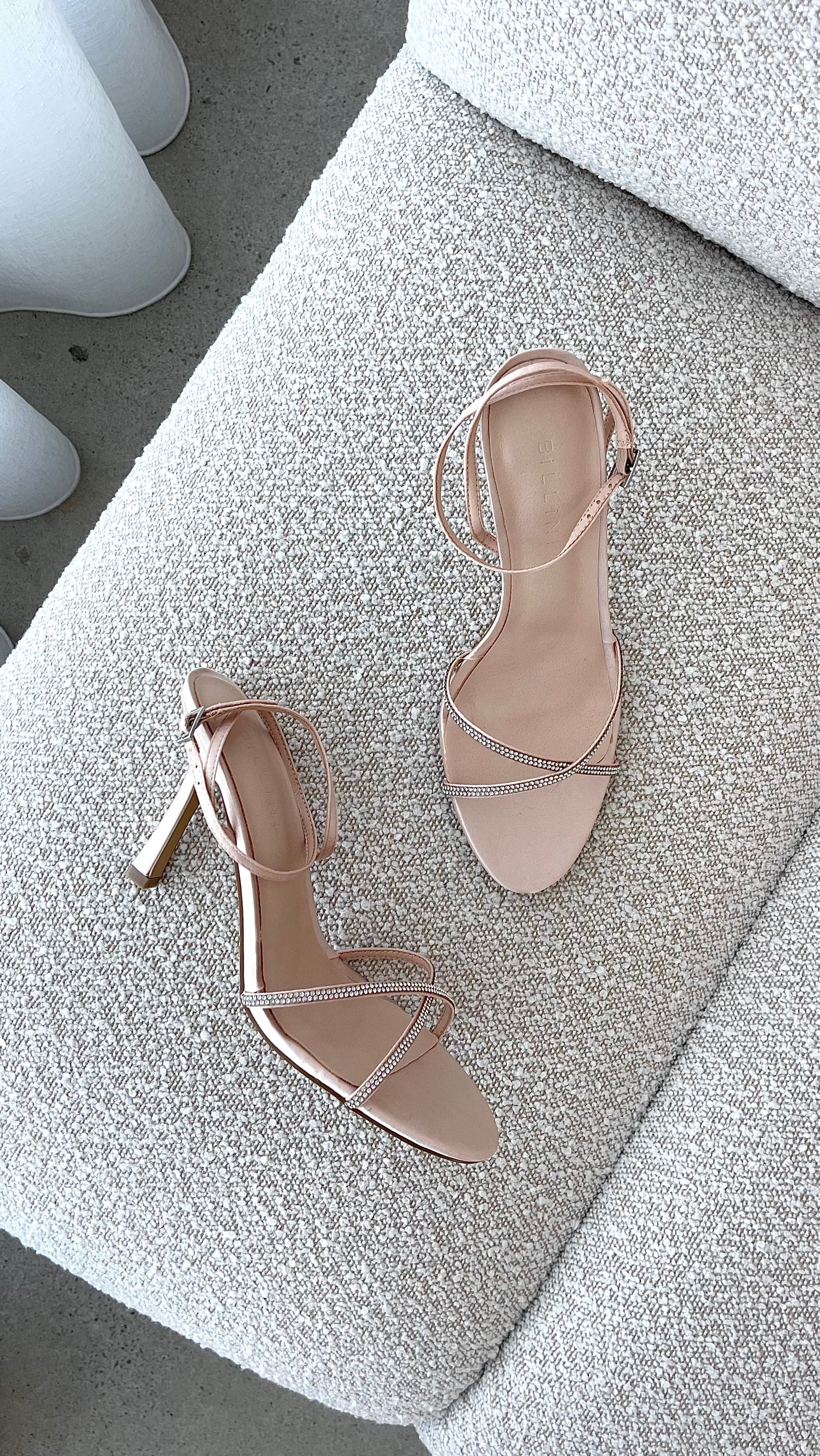 Vixin Heels Champagne Satin Diamante