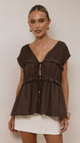 Makayla Tie Top Chocolate