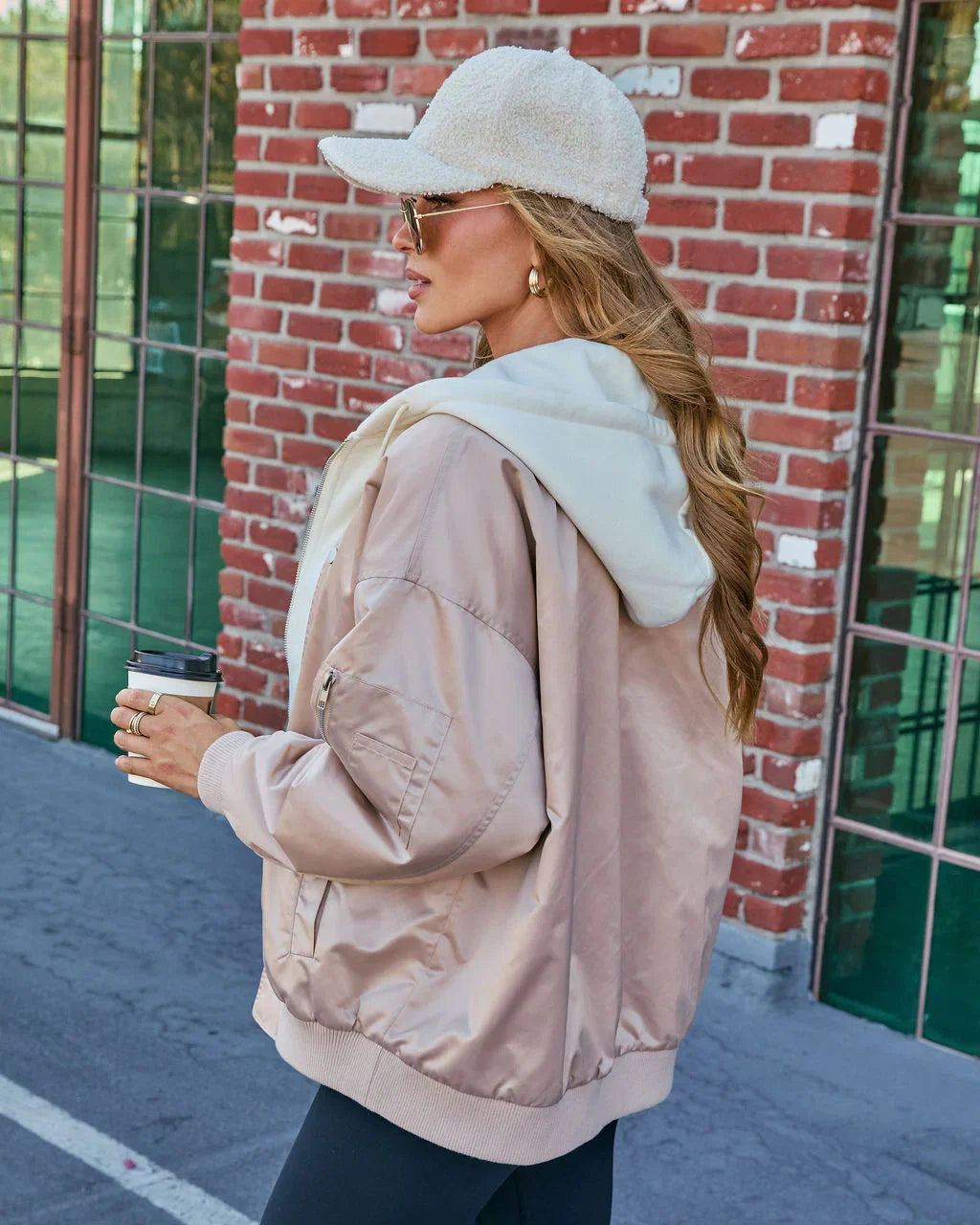 Campus Oversized Hooded Bomber Jacket