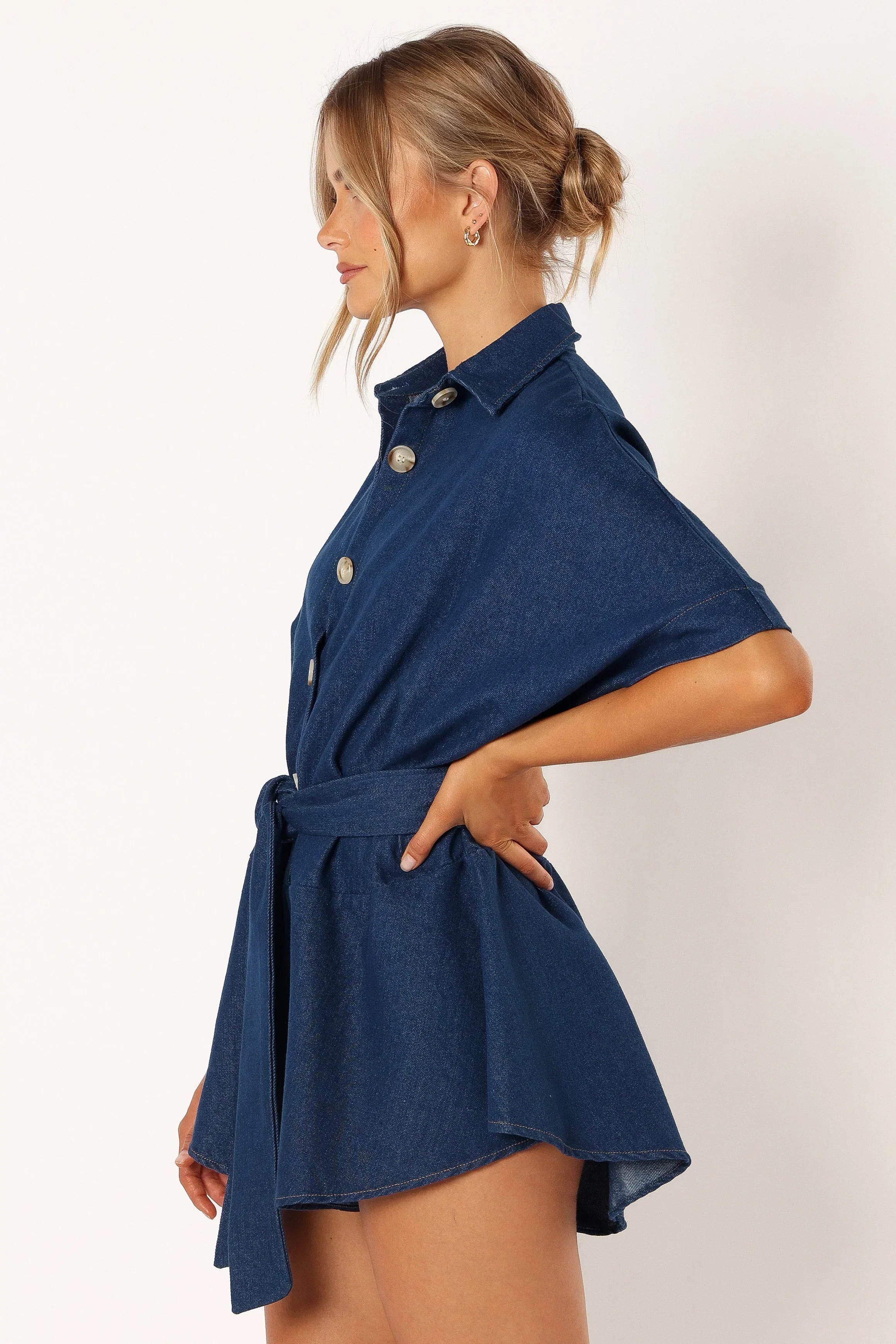 Harriette Romper Dark Denim