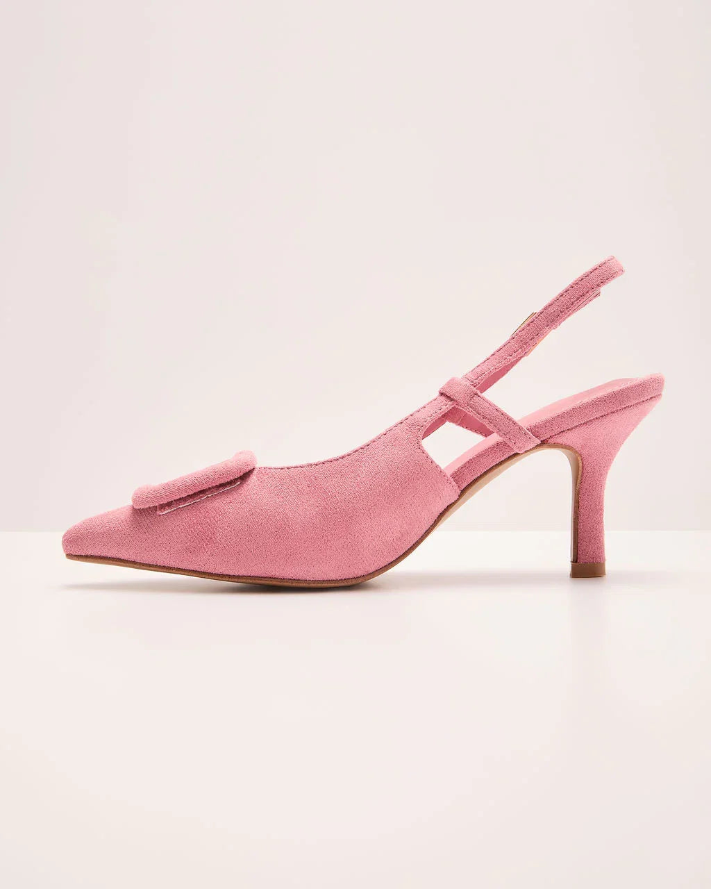 Shelbey Suede Buckle Slingback Heels