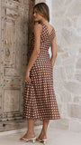 Daphne Maxi Dress Brown Polka