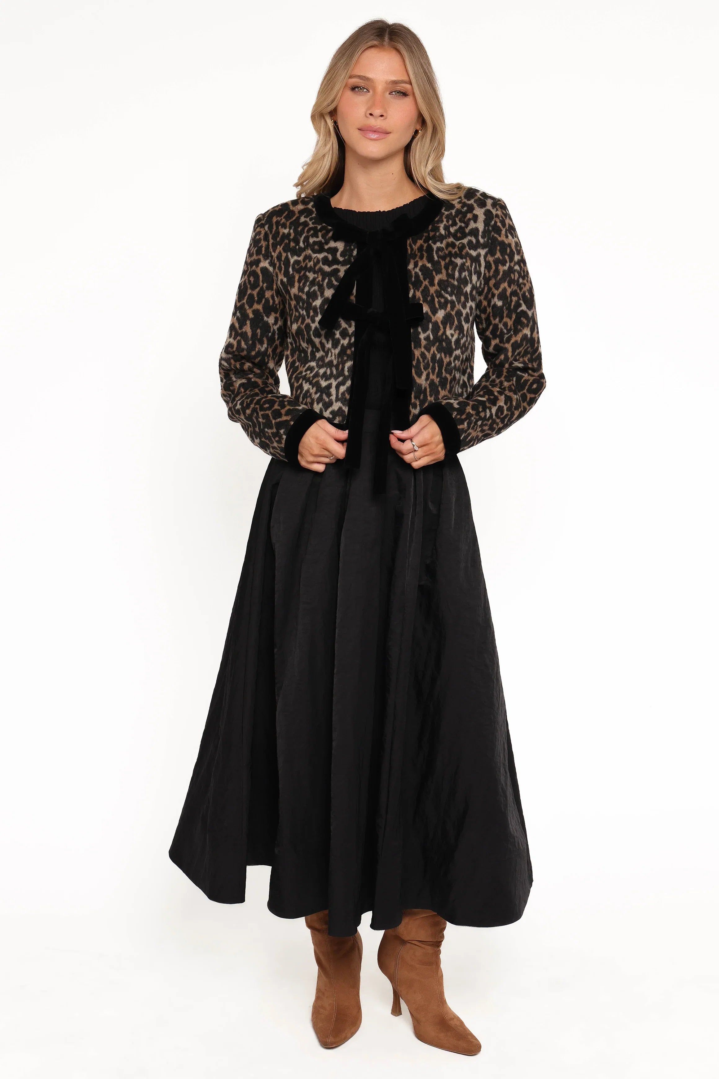 Vanna Tie Front Jacket Leopard