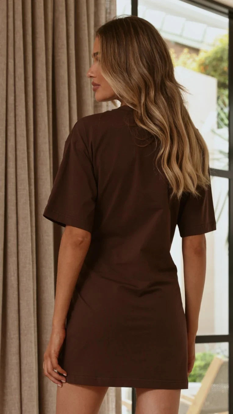 Jade Mini Dress Chocolate