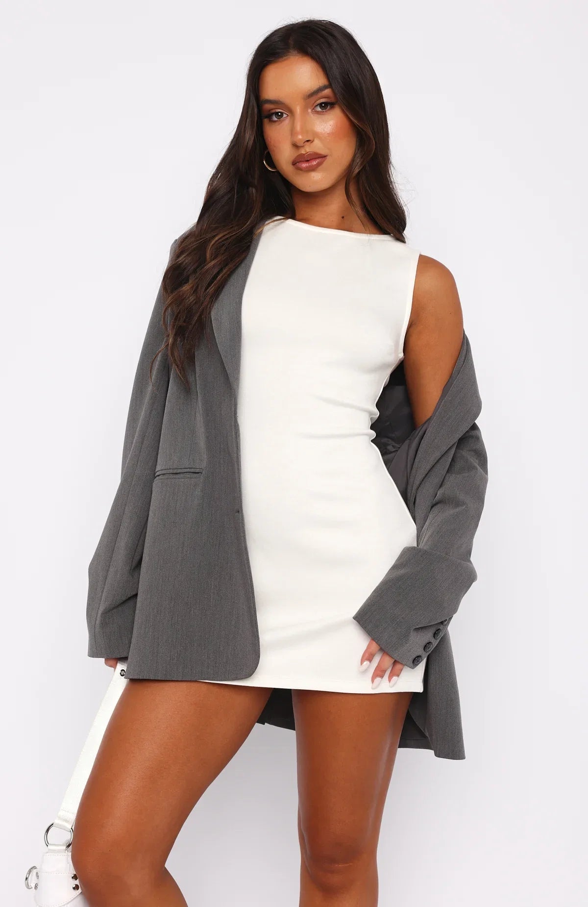 Shes A Go Getter Mini Dress White