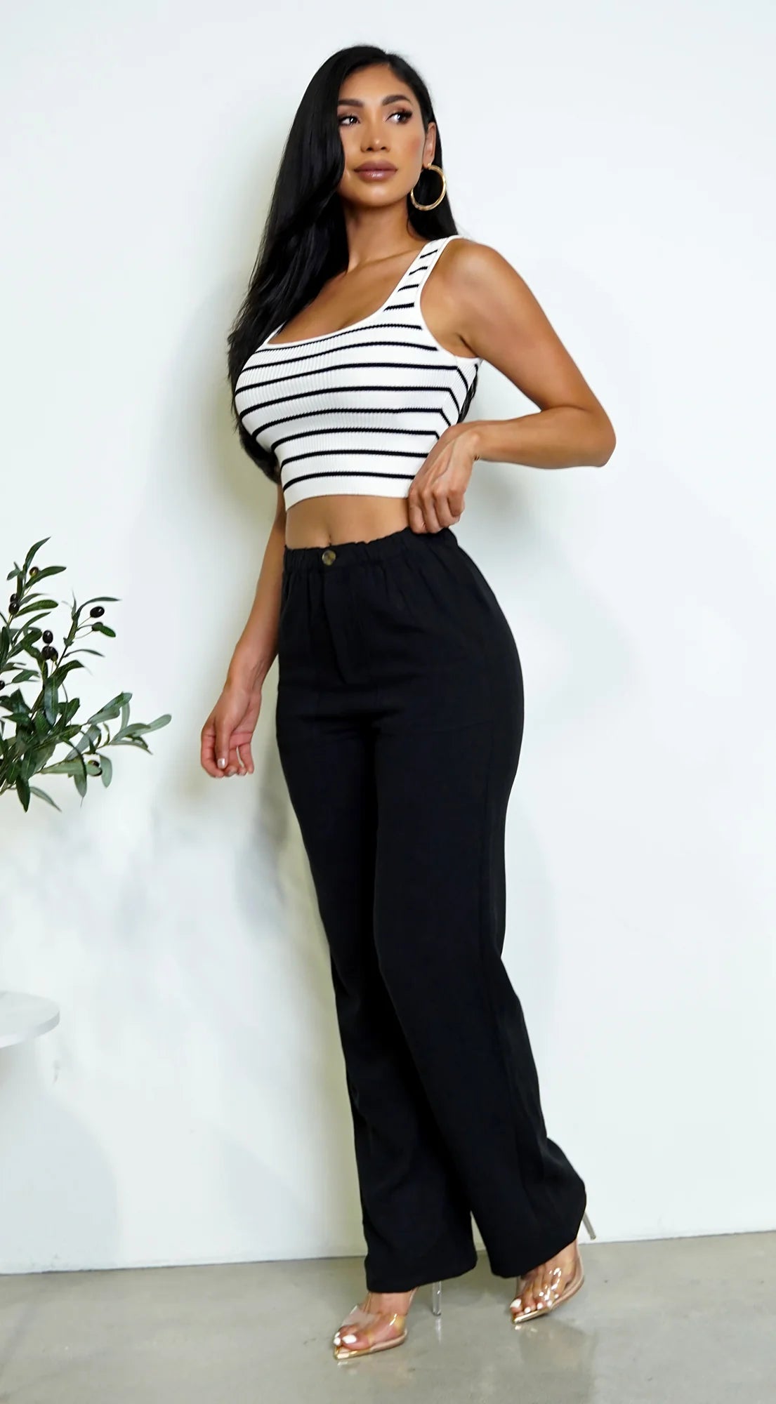 Cora Linen Pants Black