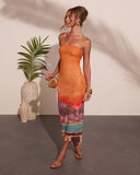 Sunkissed Hour Scenic Print Midi Dress