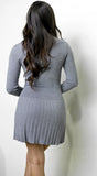 Aurora Sweater Knit Midi Dress Gray