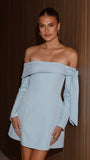 Halen Long Sleeve Mini Dress Blue
