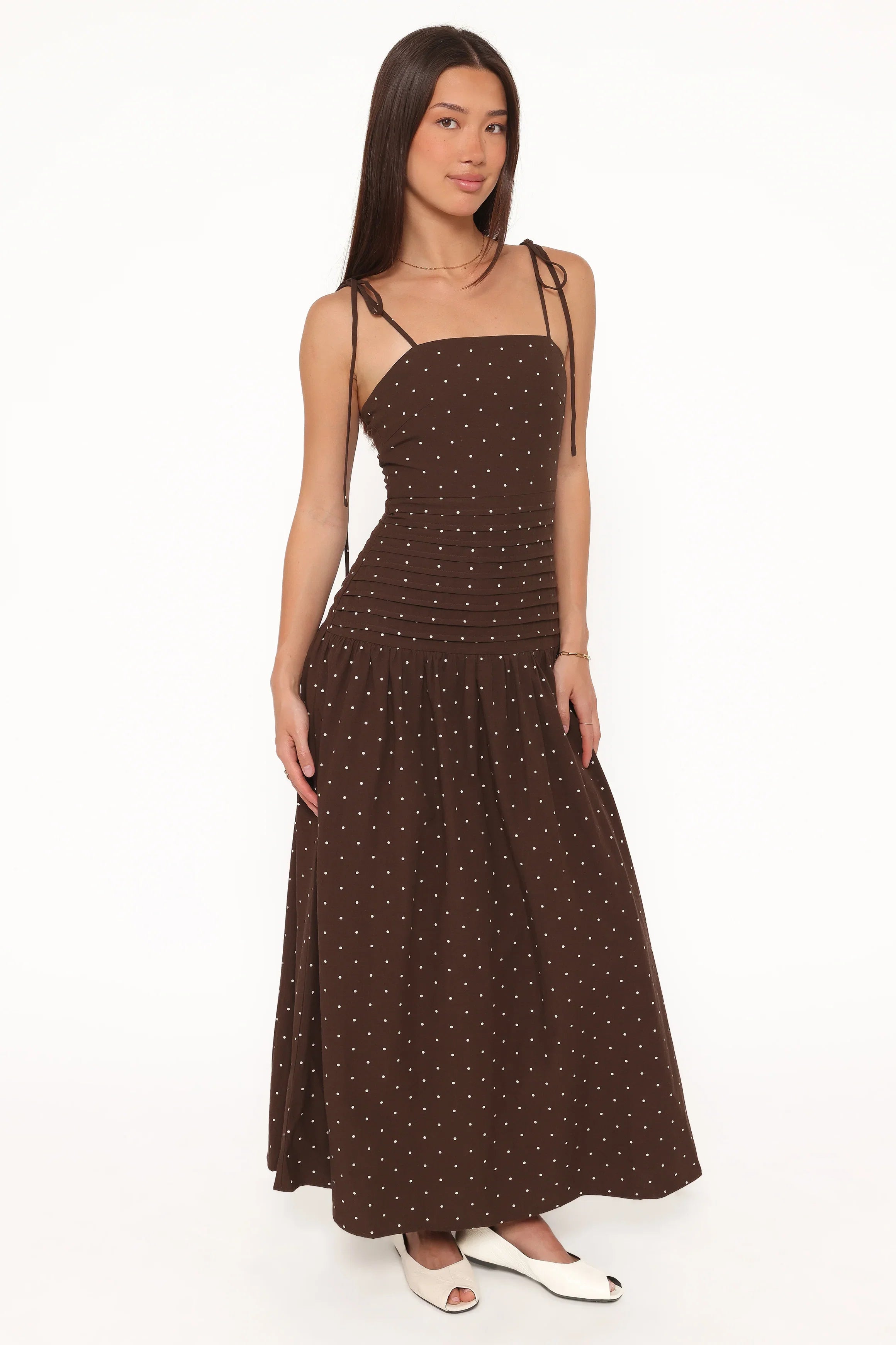 Mischa Maxi Dress Brown Polka Dot