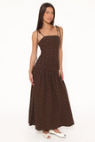 Mischa Maxi Dress Brown Polka Dot