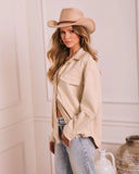 Airelle Faux Suede Button Down Top