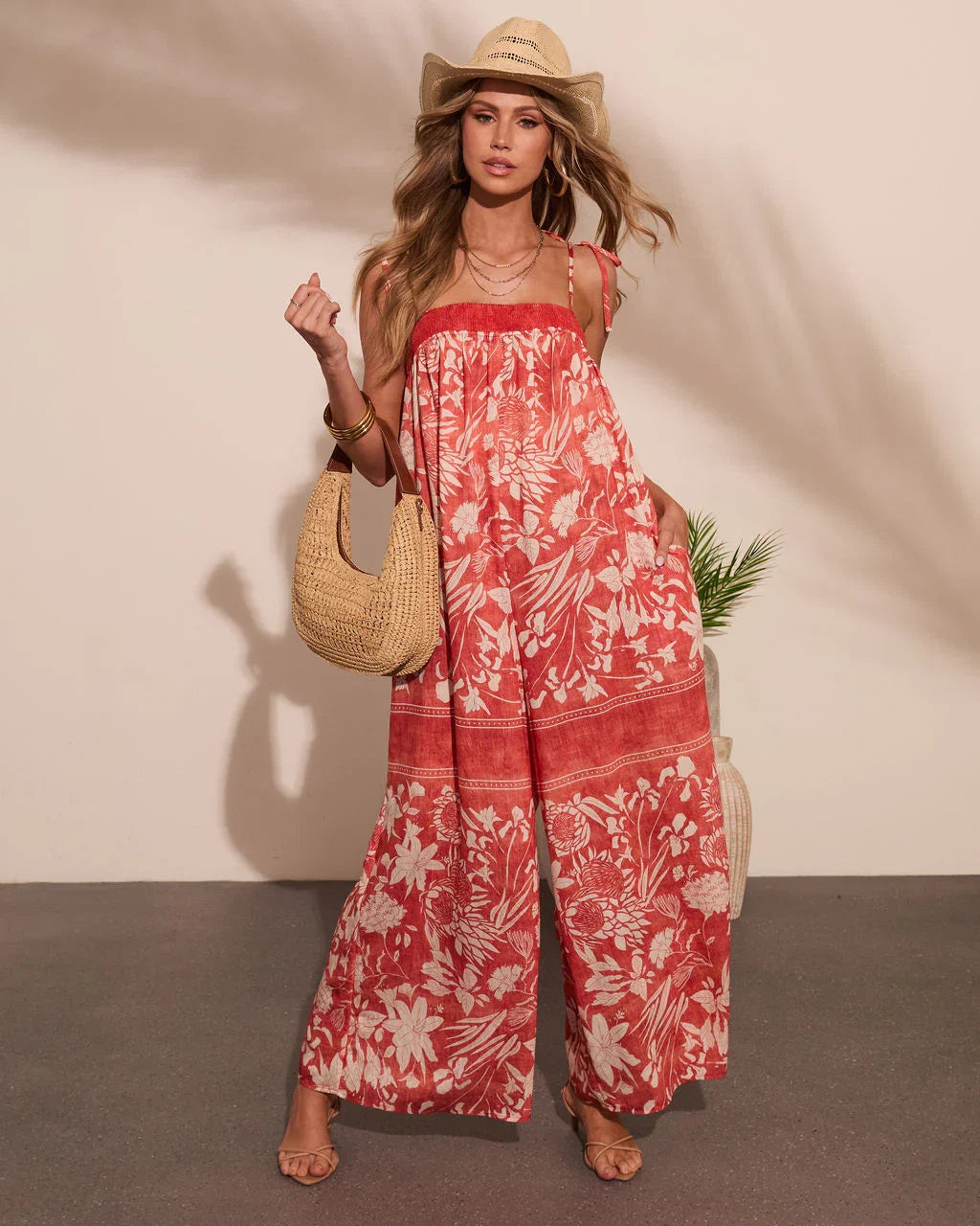 Island Frequency Floral Print Jumpsuit