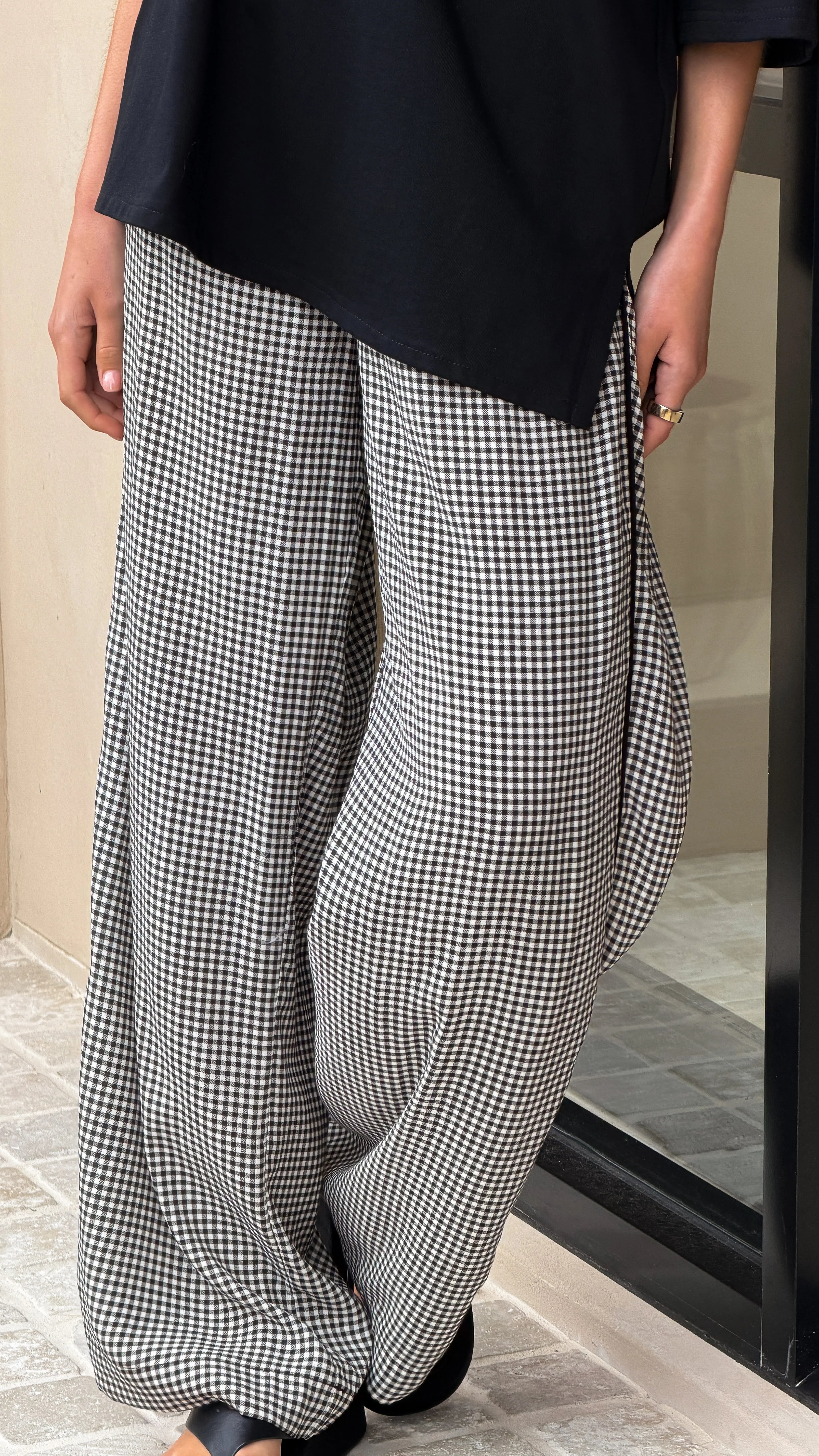Zoelle Pants Black Gingham