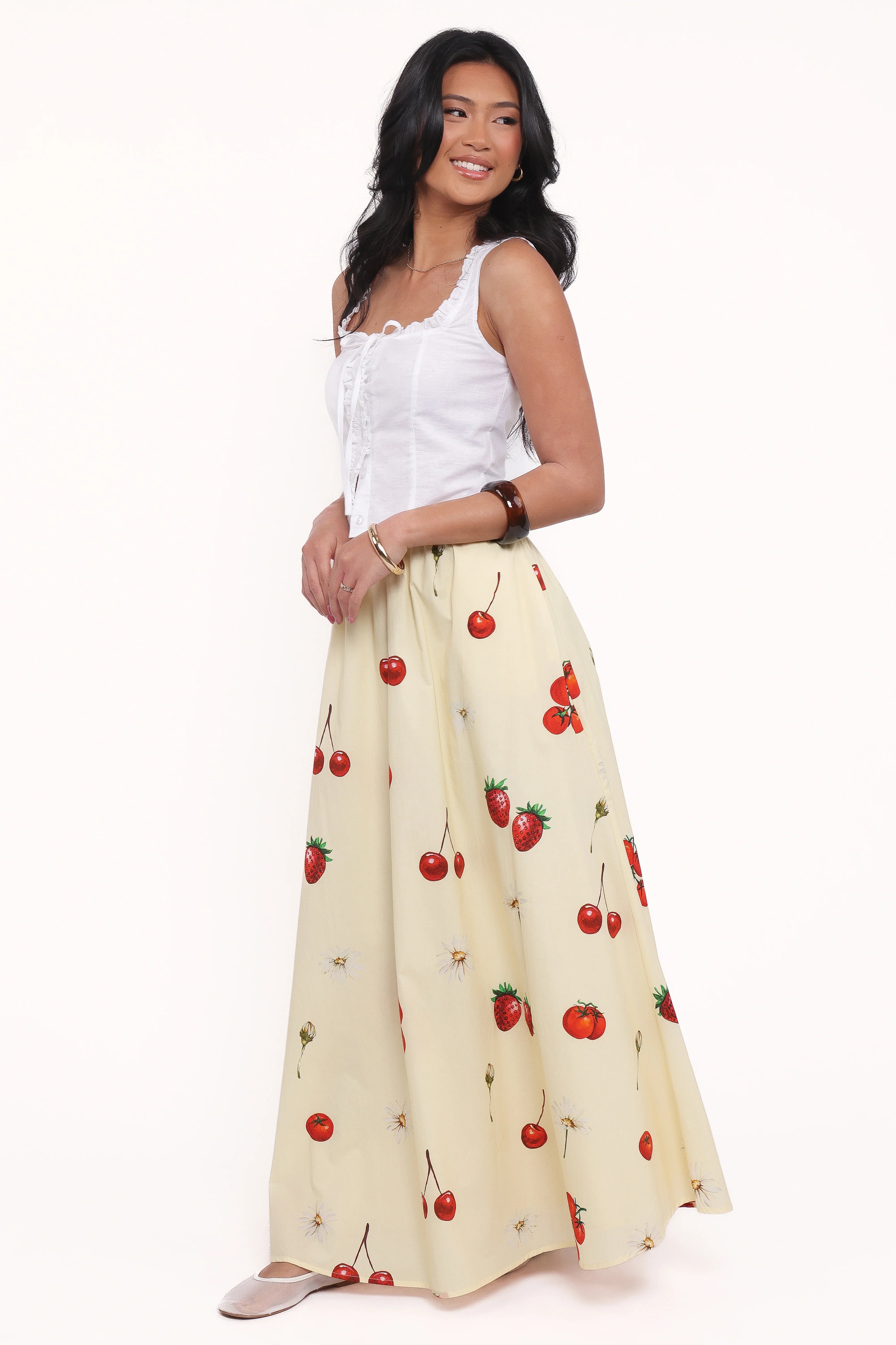 Remira Midi Skirt Yellow Cherry