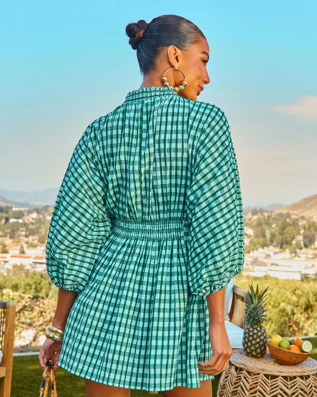 Alyasia Gingham Print Mini Dress