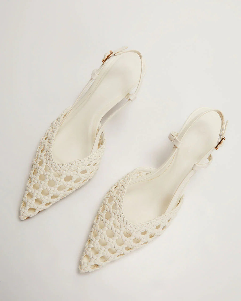 Mira Woven Pointed Toe Slingback Pumps