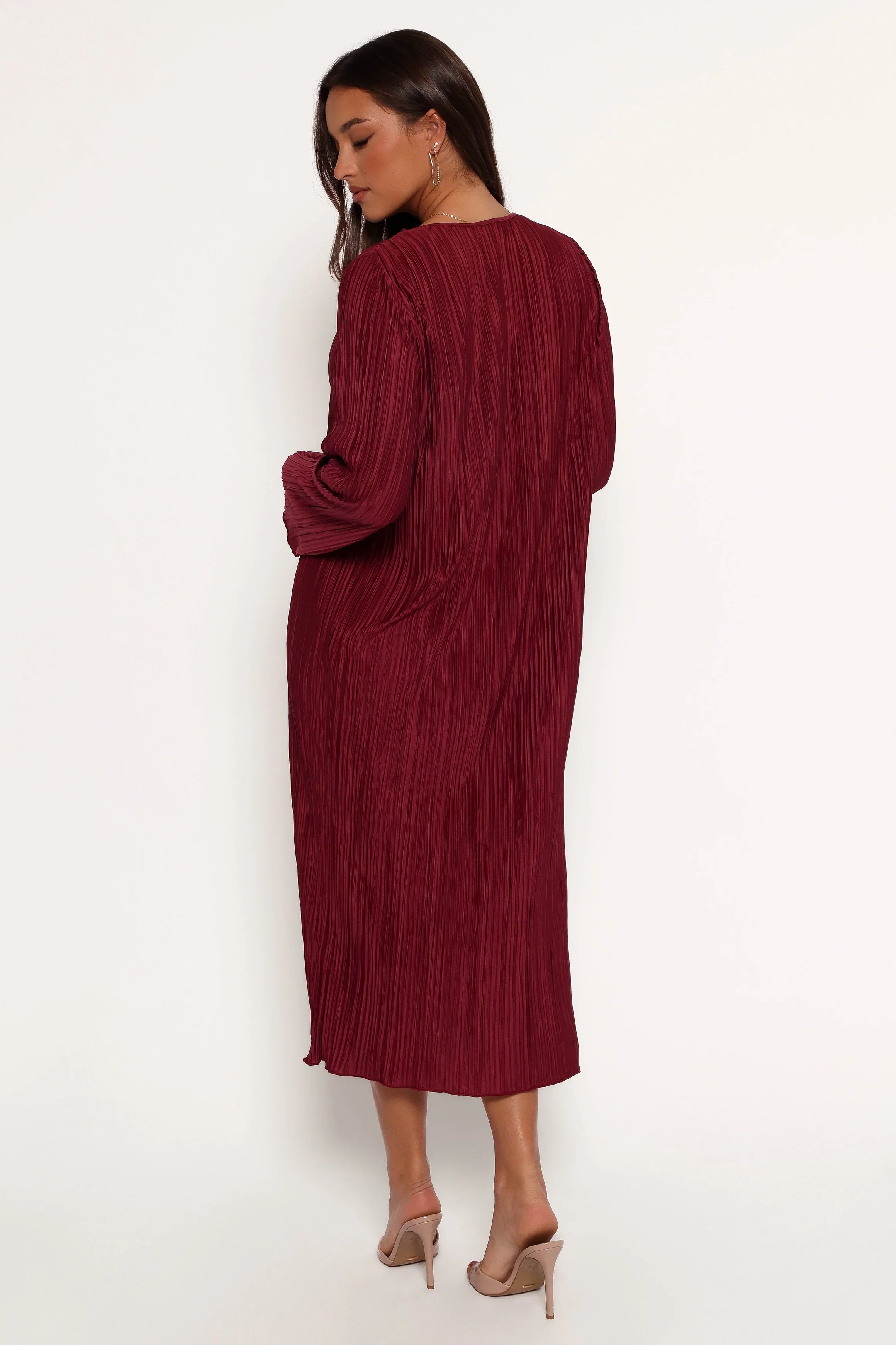 Tannikah Plisse Midi Dress Ruby Wine