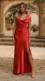 Iris Asymmetrical Maxi Dress Red