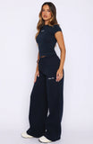 Wishing For It Wide Leg Sweatpants Navy