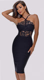 Jolanda Black Lace Bandage Dress