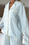 Shes Got This Long Sleeve Pyjama Top Sky Blue Gingham