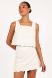 Wendie Scalloped Top Cloud White
