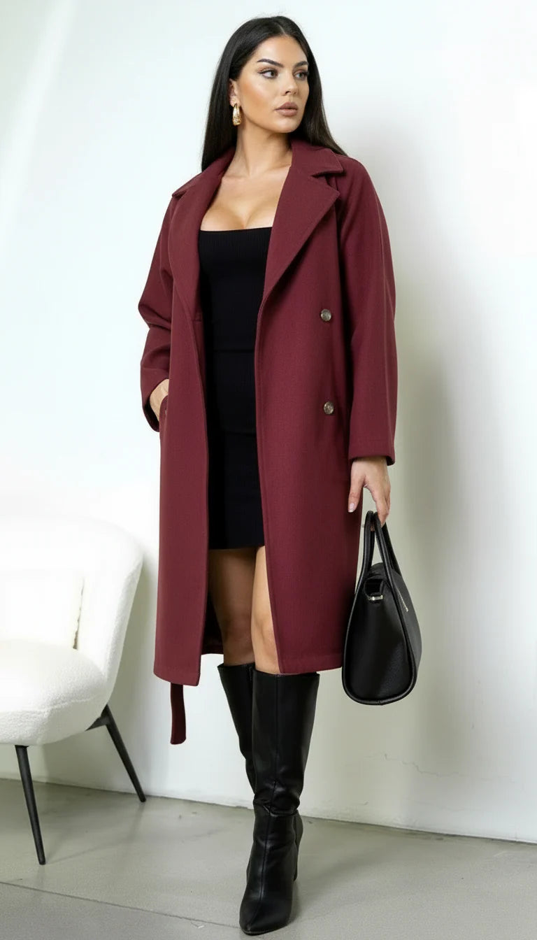 Belvra Classic Trench Burgundy