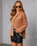 Cobian Suede Button Down Top