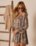 Moonlit Bloom Printed Tiered Romper