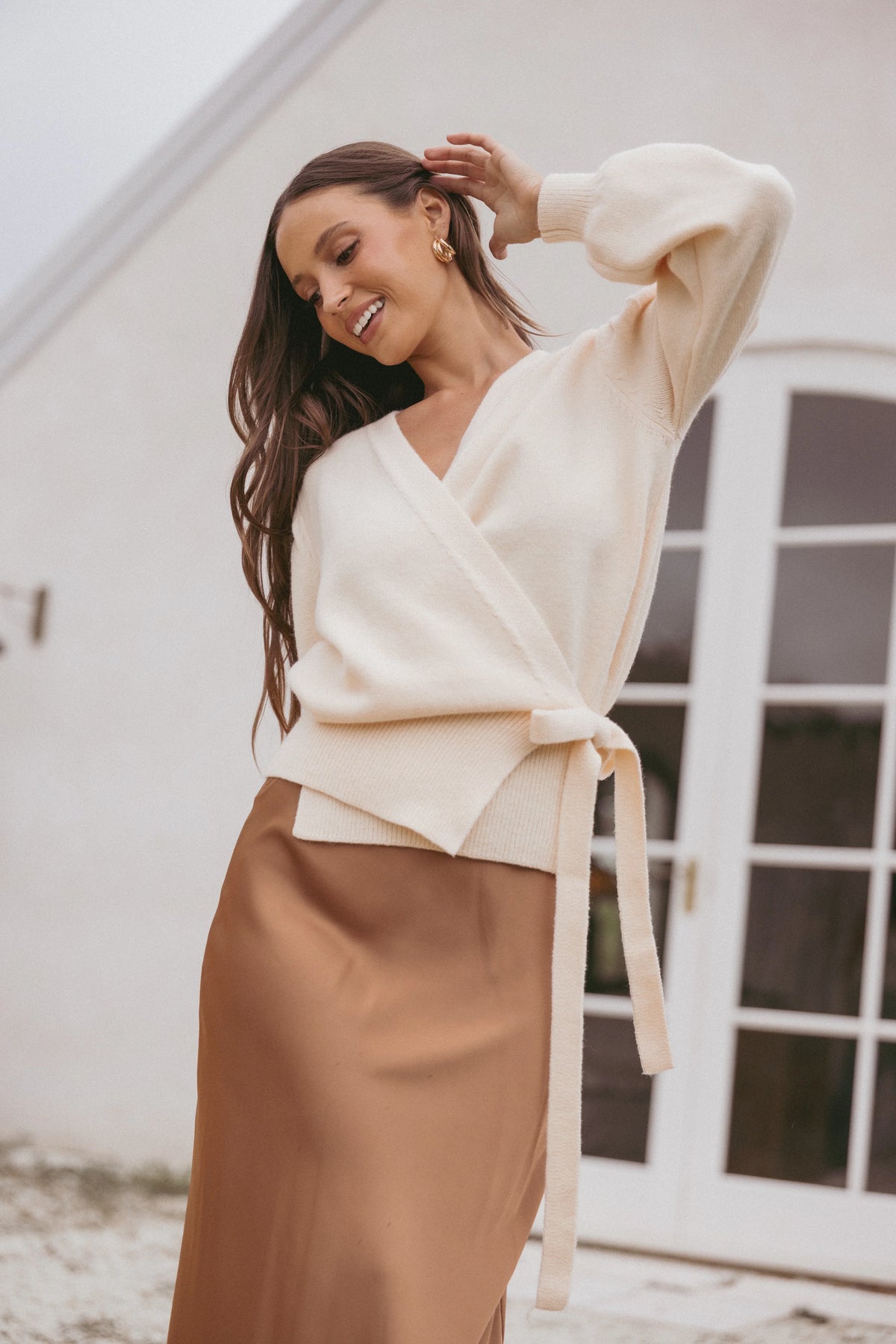 Abbey Ballet Wrap Cardigan Cream