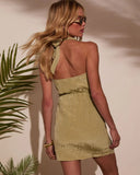 Vaycay Babe Halter Wrap Mini Dress