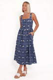 Yolande Midi Dress Blue Floral