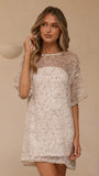 Zanthe Sequin Mini Dress Beige