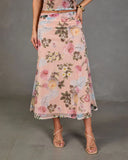 Petal Dream Floral Mesh Midi Skirt