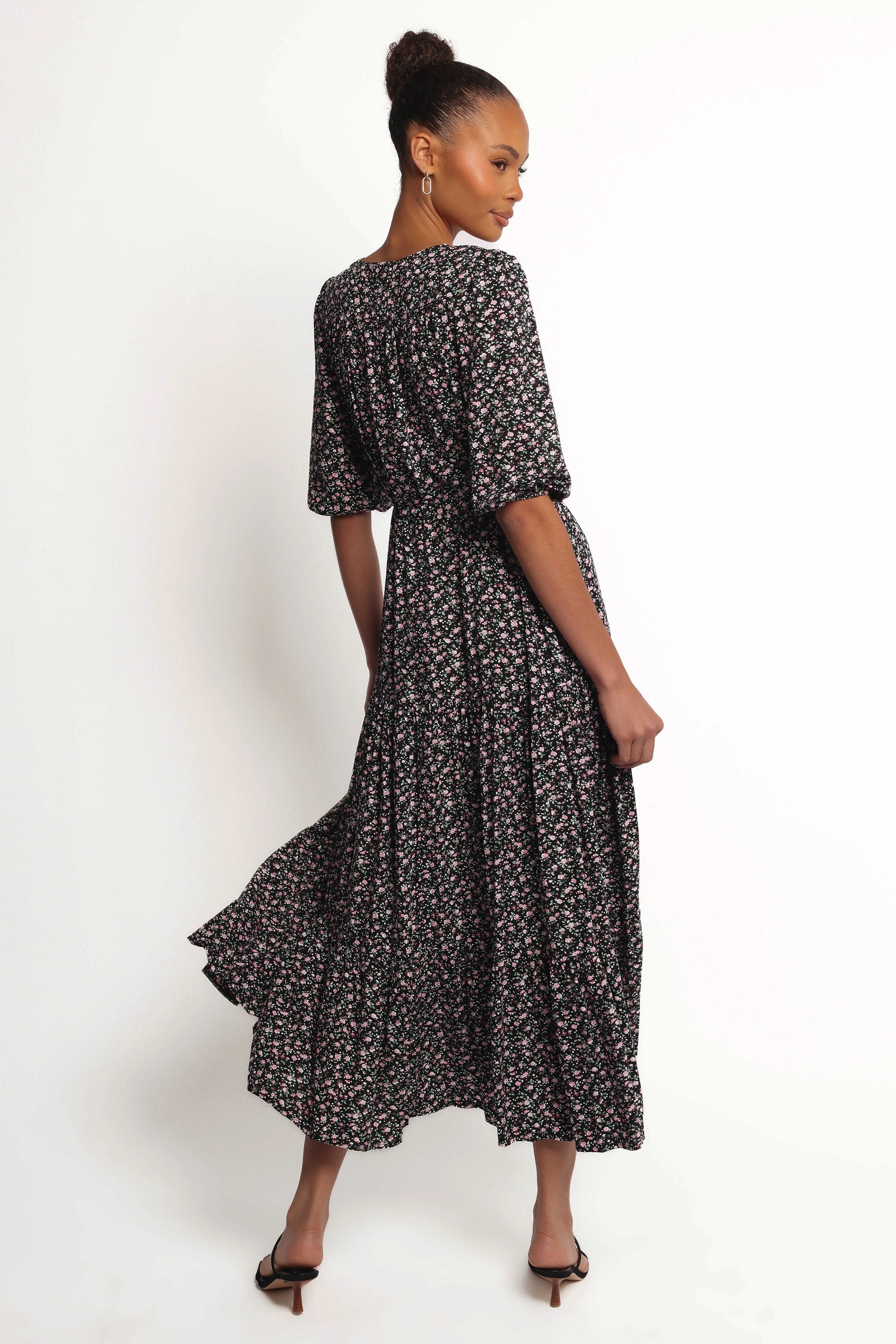 Kelda Dress Black Rosebud Floral