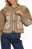 Vako Quilted Embroidered Jacket Olive